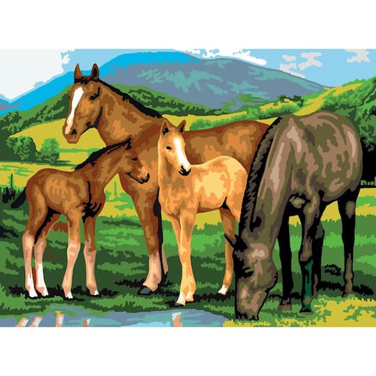 royal langnickel horses foals painting by numbers kit michaels